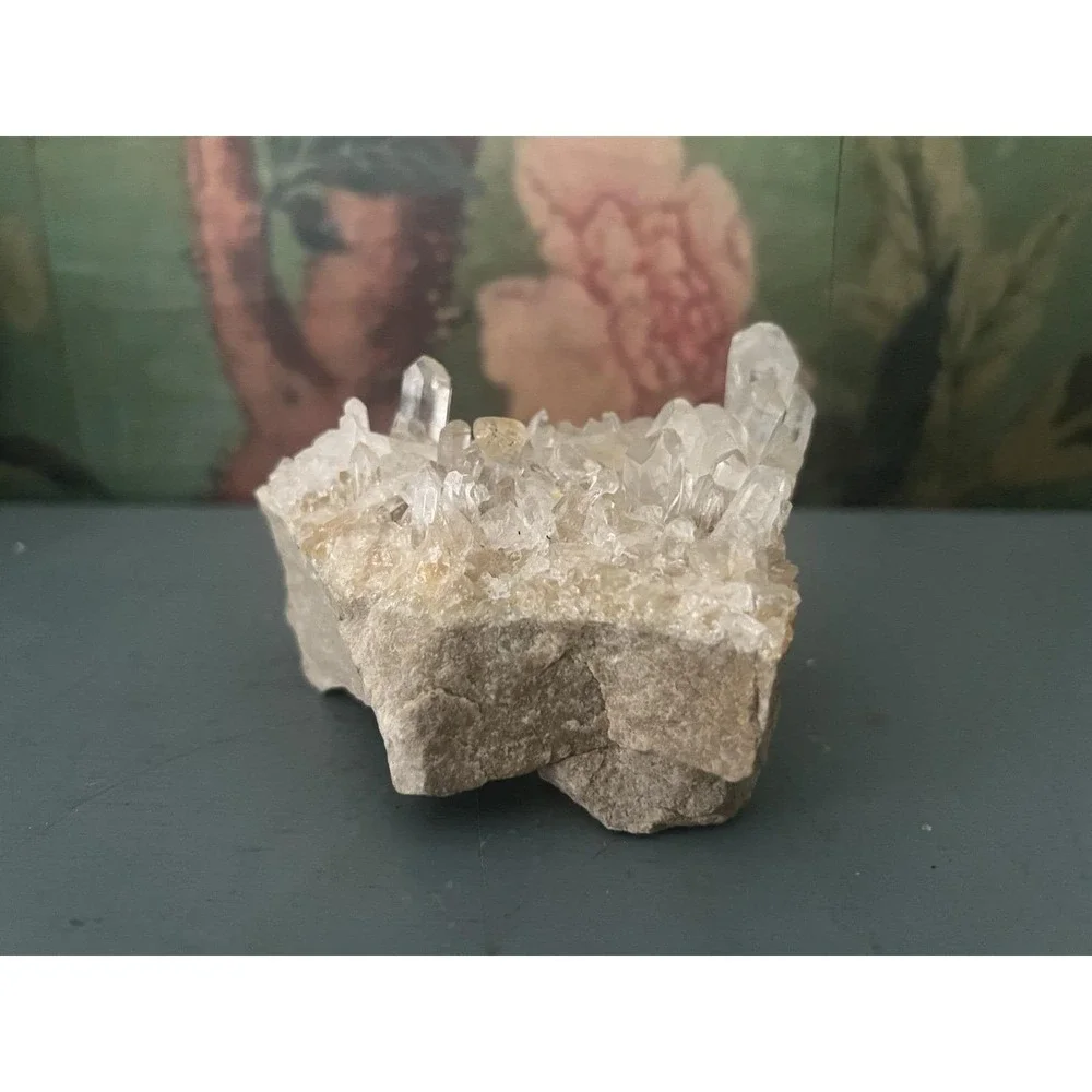 Natural Clear Quartz Crystal Cluster Rock on Matrix 3.5x2.5 Mineral Specimen